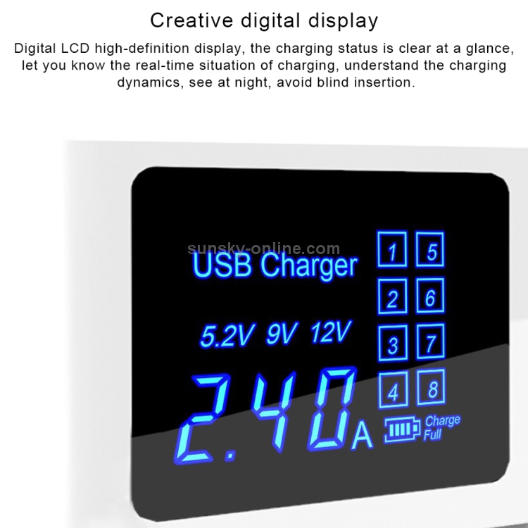 CDA31 40W QC 3.0 USB + 5 USB Ports Multi-function Charger with LED Display, AU Plug CDA31 40W QC 3.0 USB + 5 USB Ports Multi-function Charger with LED Display, AU Plug