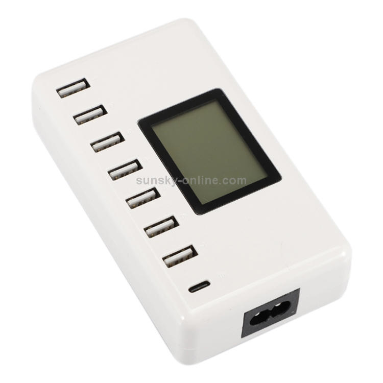 i10 40W 7 USB Ports + USB-C / Type-C Port Multi-function Charger with LED Display, US Plug i10 40W 7 USB Ports + USB-C / Type-C Port Multi-function Charger with LED Display, US Plug