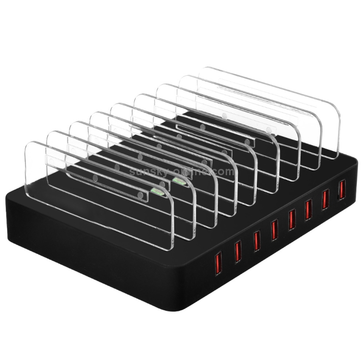 X6 96W 2.4A 8 USB Ports Smart Charger with Detachable Bezel, UK Plug(Black)
