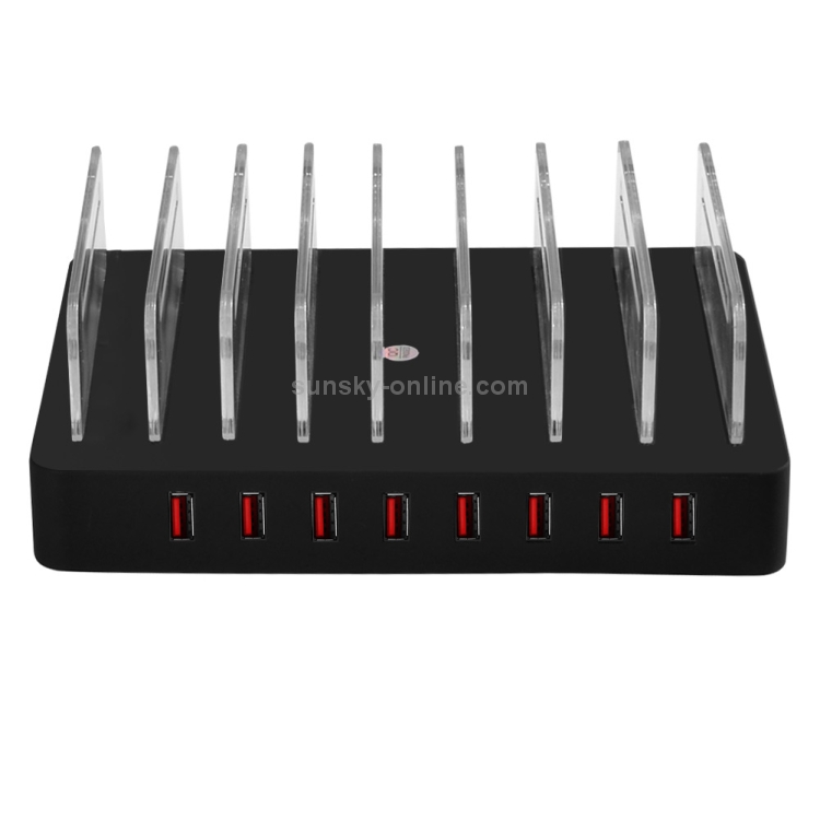 X6 96W 2.4A 8 USB Ports Smart Charger with Detachable Bezel, UK Plug(Black)