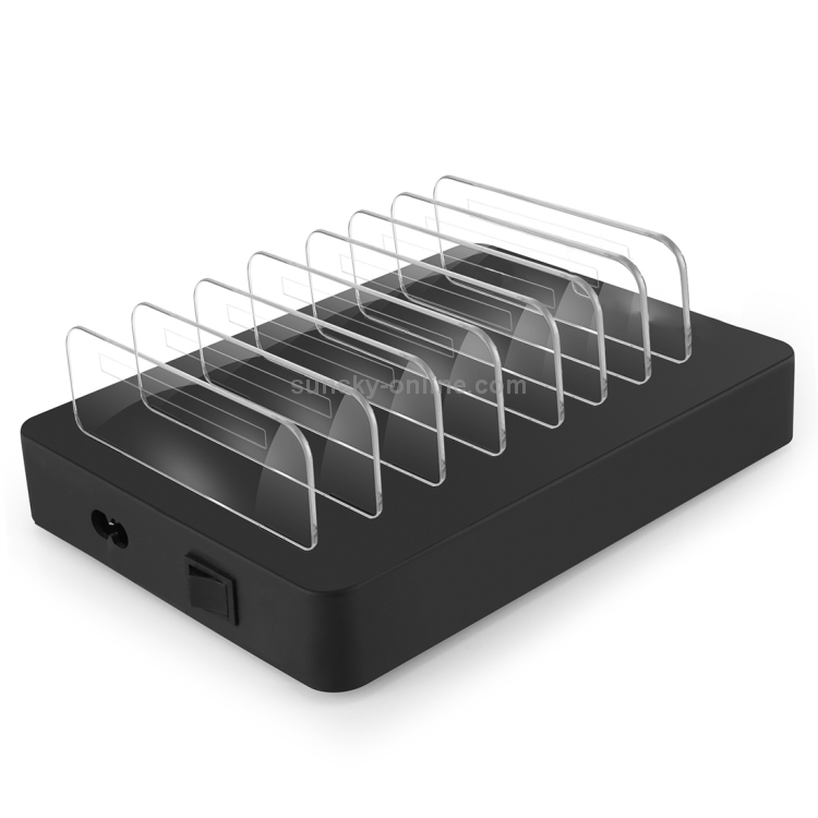X6 96W 2.4A 8 USB Ports Smart Charger with Detachable Bezel, UK Plug(Black)