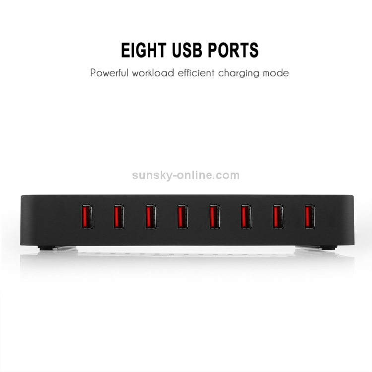 X6 96W 2.4A 8 USB Ports Smart Charger with Detachable Bezel, UK Plug(Black)