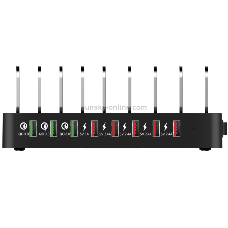 X6S 110W 3 QC 3.0 USB Ports + 5 USB Ports Smart Charger with Detachable Bezel, UK Plug