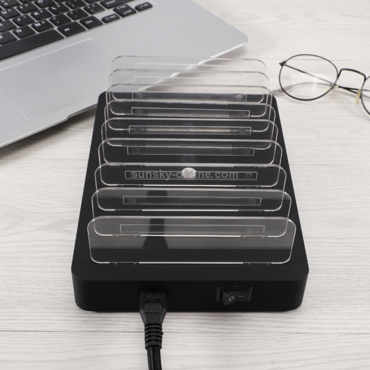 X6S 110W 3 QC 3.0 USB Ports + 5 USB Ports Smart Charger with Detachable Bezel, UK Plug