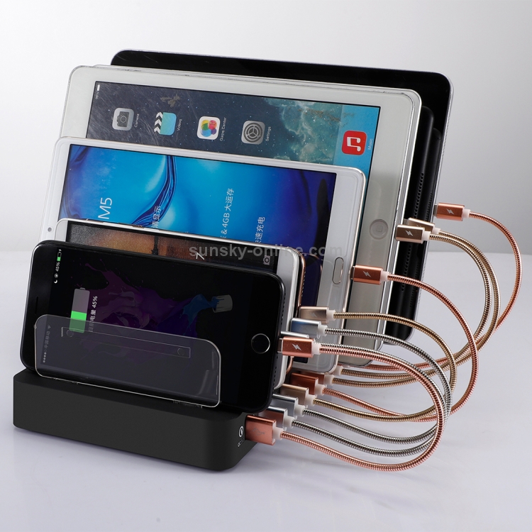 X6S 110W 3 QC 3.0 USB Ports + 5 USB Ports Smart Charger with Detachable Bezel, UK Plug