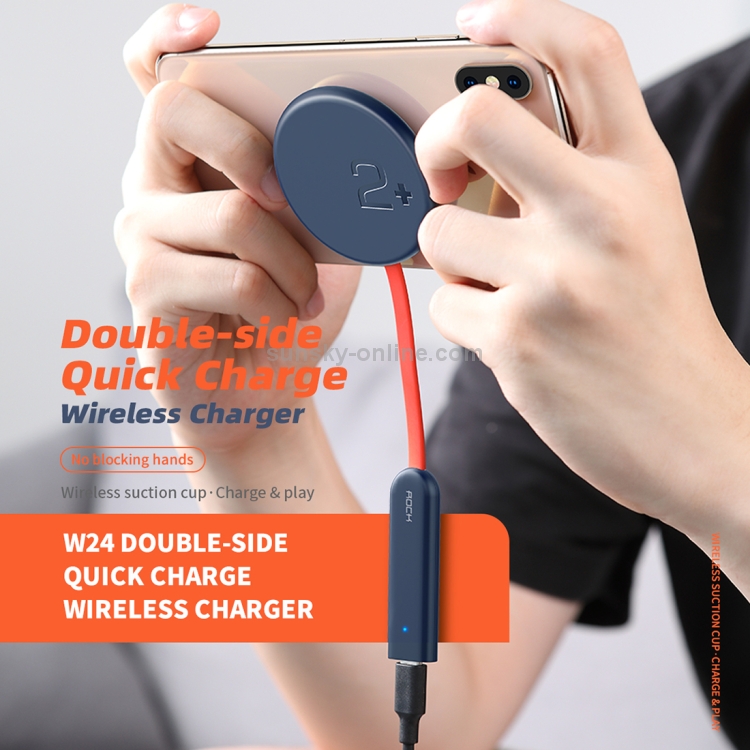 ROCK W24 Double-sided Fast Charging Wireless Charger (Blue) ROCK W24 Double-sided Fast Charging Wireless Charger (Blue)