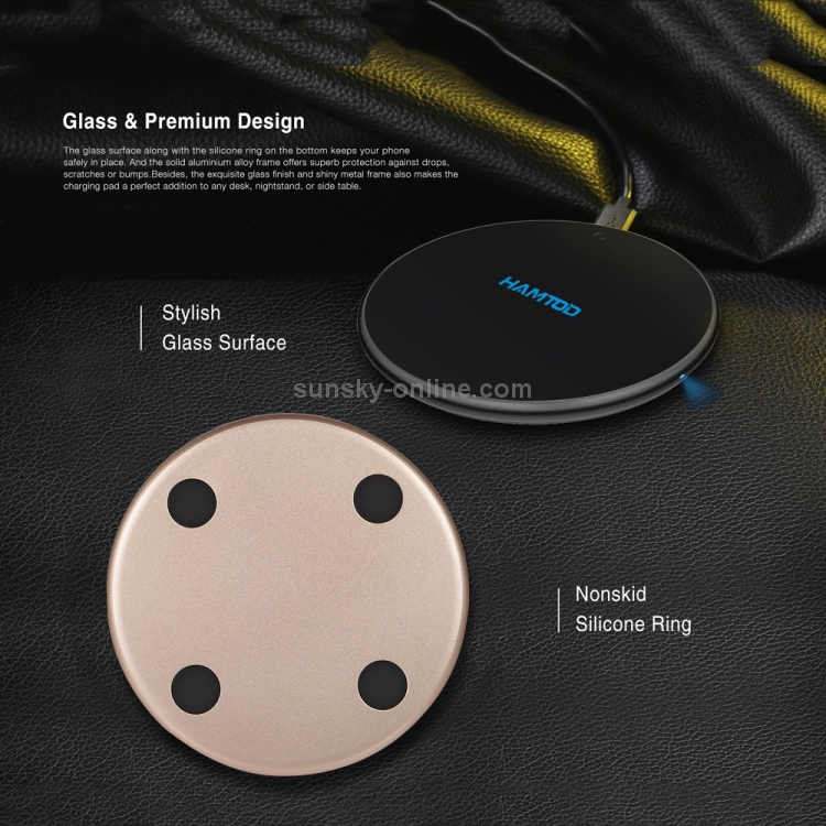 HAMTOD G19 10W QI Universal Round Wireless Charger (Silver) HAMTOD G19 10W QI Universal Round Wireless Charger (Silver)