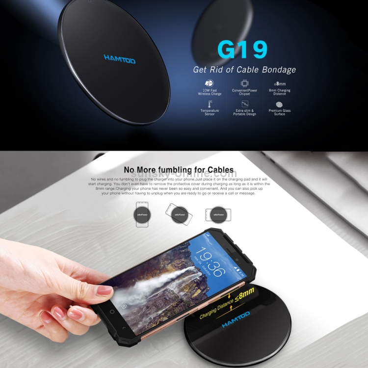 HAMTOD G19 10W QI Universal Round Wireless Charger (Silver) HAMTOD G19 10W QI Universal Round Wireless Charger (Silver)