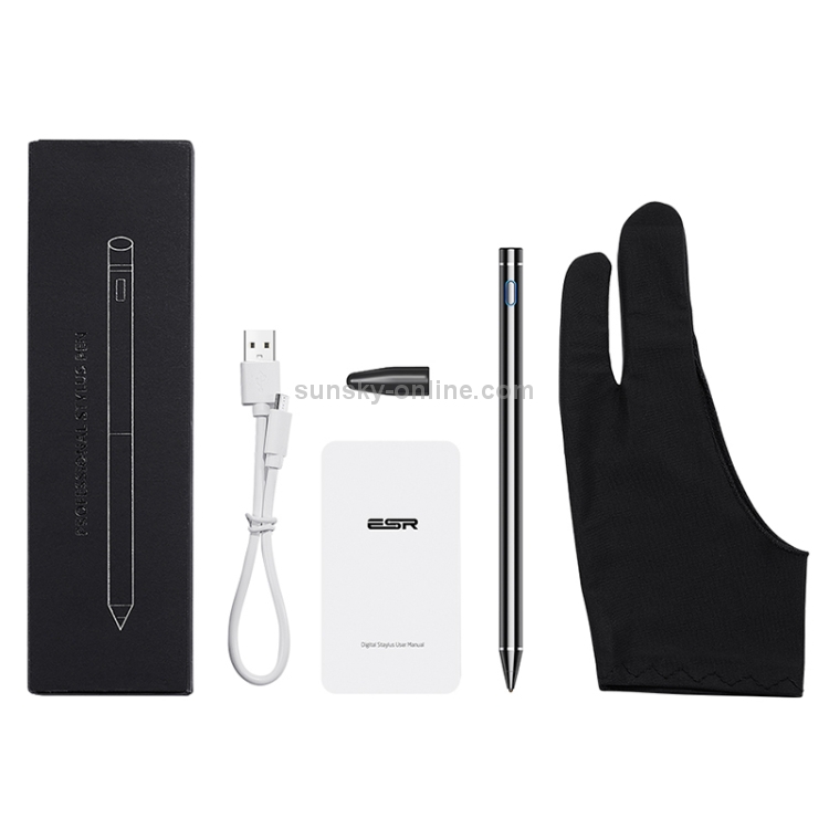 ESR Rechargeable 1.4mm Fine Point Smart Pencil Digital Stylus Pen for Touch Screens(Black) ESR Rechargeable 1.4mm Fine Point Smart Pencil Digital Stylus Pen for Touch Screens(Black)