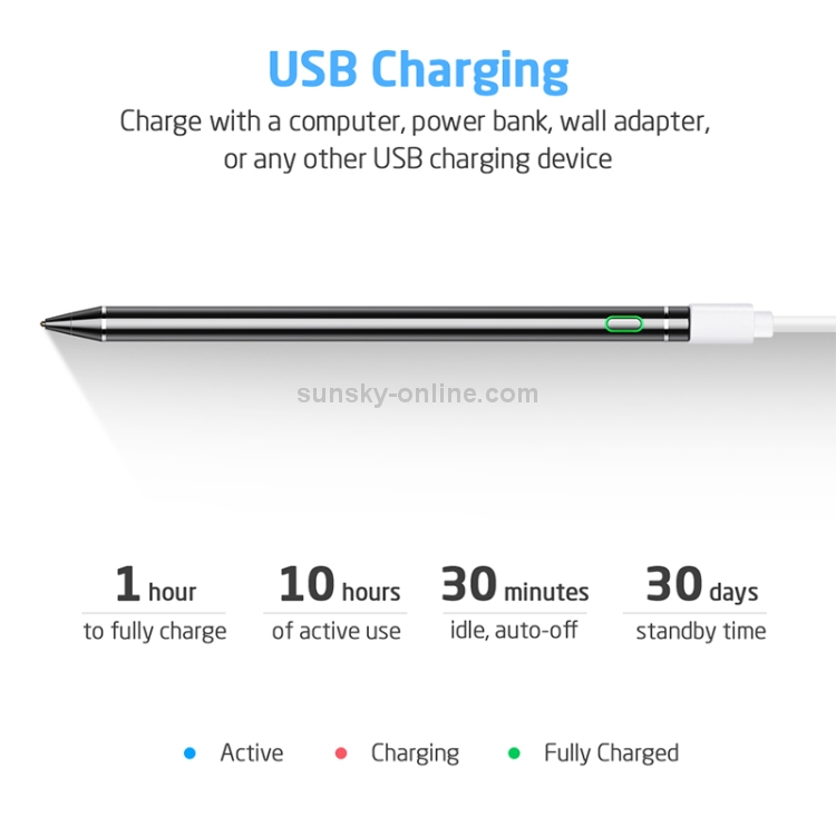 ESR Rechargeable 1.4mm Fine Point Smart Pencil Digital Stylus Pen for Touch Screens(Black) ESR Rechargeable 1.4mm Fine Point Smart Pencil Digital Stylus Pen for Touch Screens(Black)