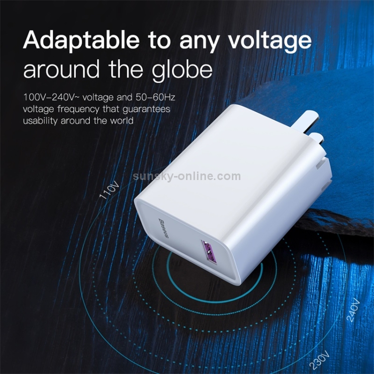 Baseus Speedy Series 22.5W Single USB Quick Charging Travel Charger Power Adapter for Huawei(White) Baseus Speedy Series 22.5W Single USB Quick Charging Travel Charger Power Adapter for Huawei(White)