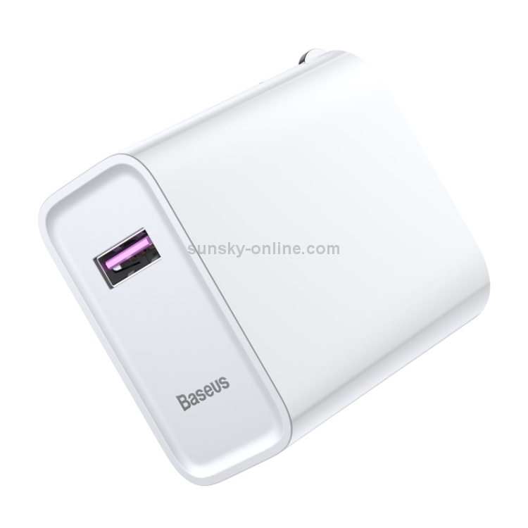 Baseus Speedy Series 22.5W Single USB Quick Charging Travel Charger Power Adapter for Huawei(White) Baseus Speedy Series 22.5W Single USB Quick Charging Travel Charger Power Adapter for Huawei(White)