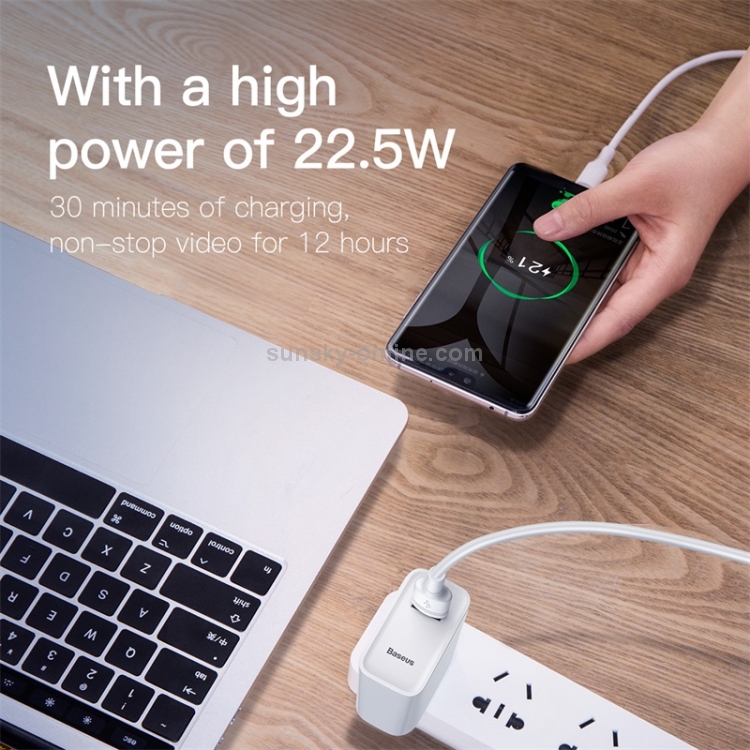 Baseus Speedy Series 22.5W Single USB Quick Charging Travel Charger Power Adapter for Huawei(White) Baseus Speedy Series 22.5W Single USB Quick Charging Travel Charger Power Adapter for Huawei(White)