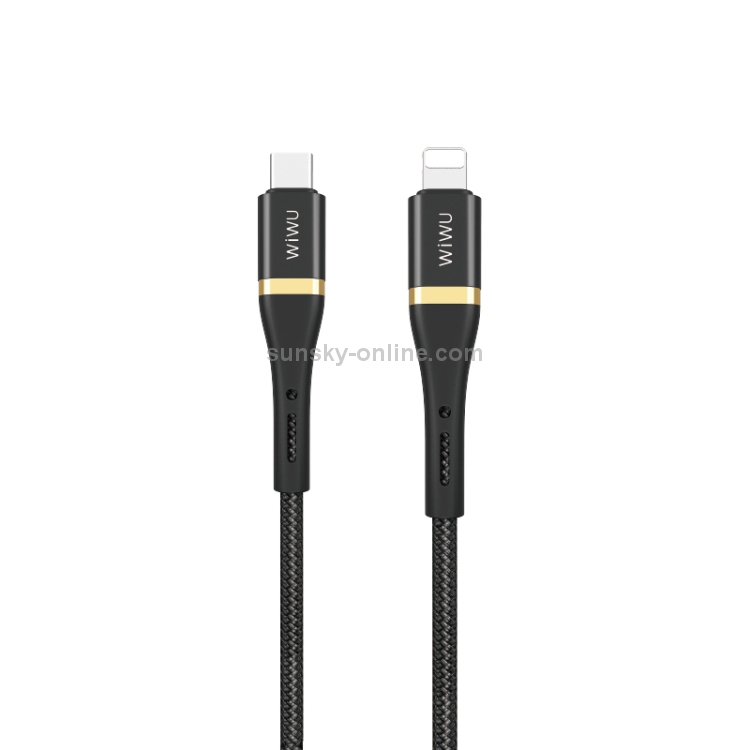 WIWU Elite Series ED-103 2.4A USB-C / Type-C to 8 Pin Interface Nylon Braided Fast Charging Data Cable, Cable Length: 1.2m WIWU Elite Series ED-103 2.4A USB-C / Type-C to 8 Pin Interface Nylon Braided Fast Charging Data Cable, Cable Length: 1.2m