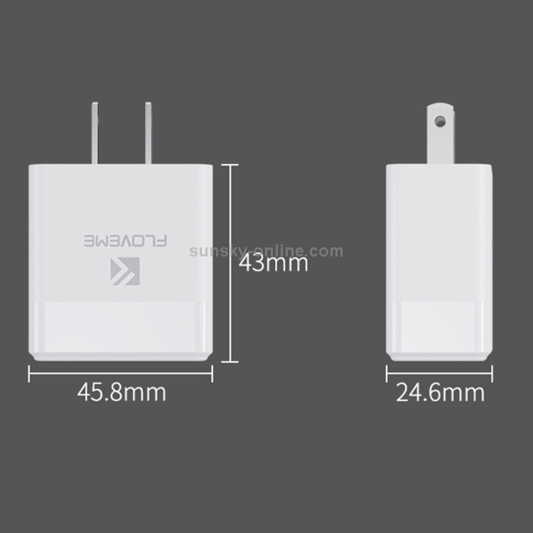 FLOVEME YXF205704 AE-FLM Dual-Port USB Charger Adapter, US Plug (White) FLOVEME YXF205704 AE-FLM Dual-Port USB Charger Adapter, US Plug (White)