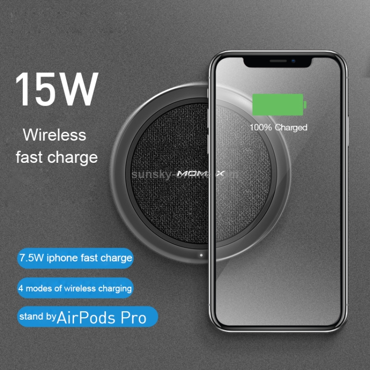 MOMAX 15W Qi Standard Fast Charging Wireless Charger(White) MOMAX 15W Qi Standard Fast Charging Wireless Charger(White)