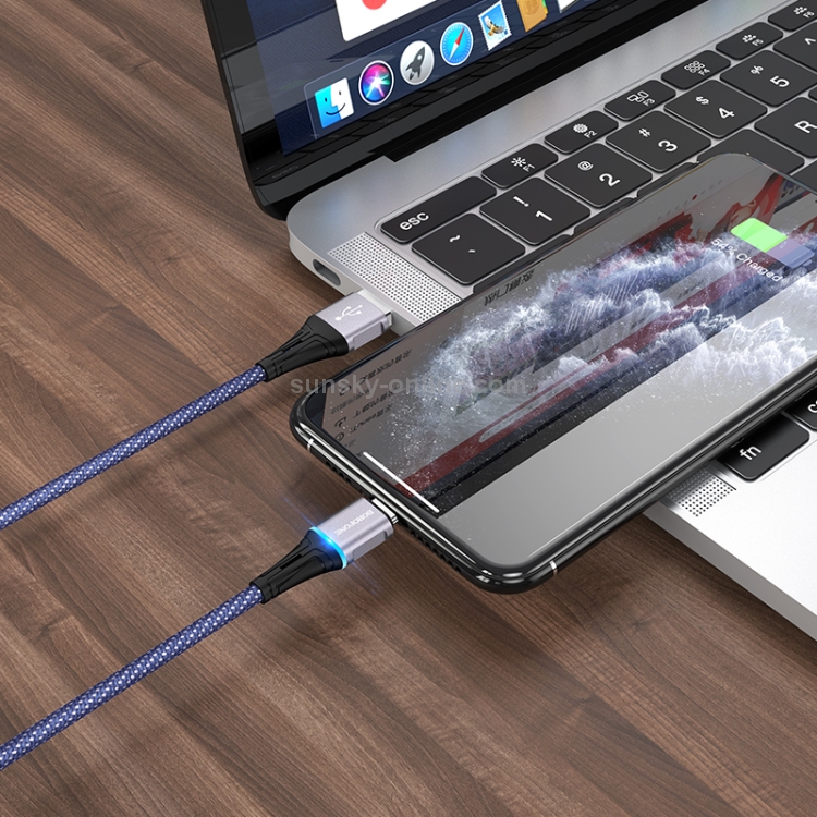 Borofone BU25 1.2m 2.4A USB to 8 Pin Glory Charging Data Cable for iPhone, iPad (Blue) Borofone BU25 1.2m 2.4A USB to 8 Pin Glory Charging Data Cable for iPhone, iPad (Blue)