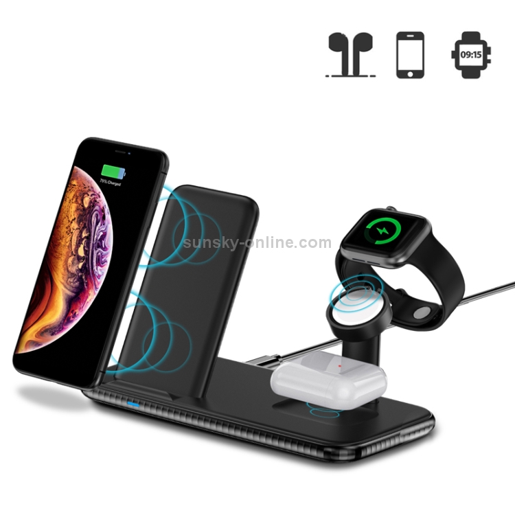 V5 4 in 1 Quick Wireless Charger for iPhone, Apple Watch, AirPods and other Android Smart Phones(Black) V5 4 in 1 Quick Wireless Charger for iPhone, Apple Watch, AirPods and other Android Smart Phones(Black)