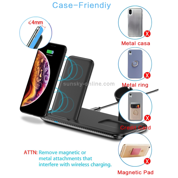 V5 4 in 1 Quick Wireless Charger for iPhone, Apple Watch, AirPods and other Android Smart Phones(Black) V5 4 in 1 Quick Wireless Charger for iPhone, Apple Watch, AirPods and other Android Smart Phones(Black)