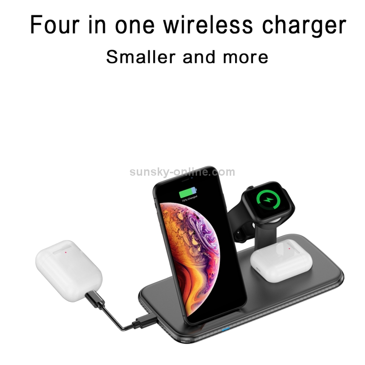V5 4 in 1 Quick Wireless Charger for iPhone, Apple Watch, AirPods and other Android Smart Phones(Black) V5 4 in 1 Quick Wireless Charger for iPhone, Apple Watch, AirPods and other Android Smart Phones(Black)