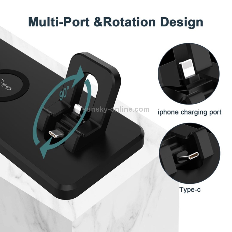Q720 6 in 1 15W 8 Pin + USB-C / Type-C + USB + 8 Pin Earphone Charging Interface + QI Wireless Charging Multifunctional Wireless Charger with Mobile Phone / Watch Stand Function(White) Q720 6 in 1 15W 8 Pin + USB-C / Type-C + USB + 8 Pin Earphone Charging Interface + QI Wireless Charging Multifunctional Wireless Charger with Mobile Phone / Watch Stand Function(White)