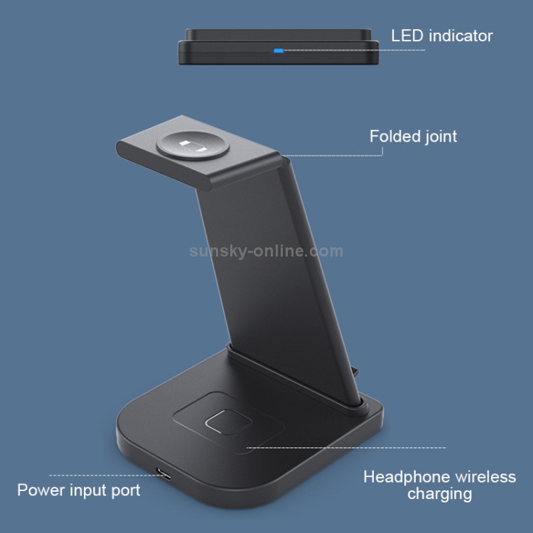 HQ-UD21 3 in 1 Folding Mobile Phone Watch Multi-Function Charging Stand Wireless Charger for iPhones & Apple Watch & Airpods (Black) HQ-UD21 3 in 1 Folding Mobile Phone Watch Multi-Function Charging Stand Wireless Charger for iPhones & Apple Watch & Airpods (Black)