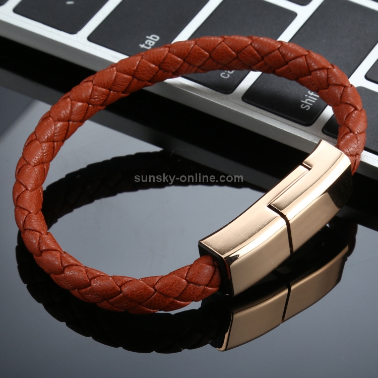 8 Pin Interface PU Leather Bracelet Braided Data Cable, Cable Length: 16cm(Brown) 8 Pin Interface PU Leather Bracelet Braided Data Cable, Cable Length: 16cm(Brown)