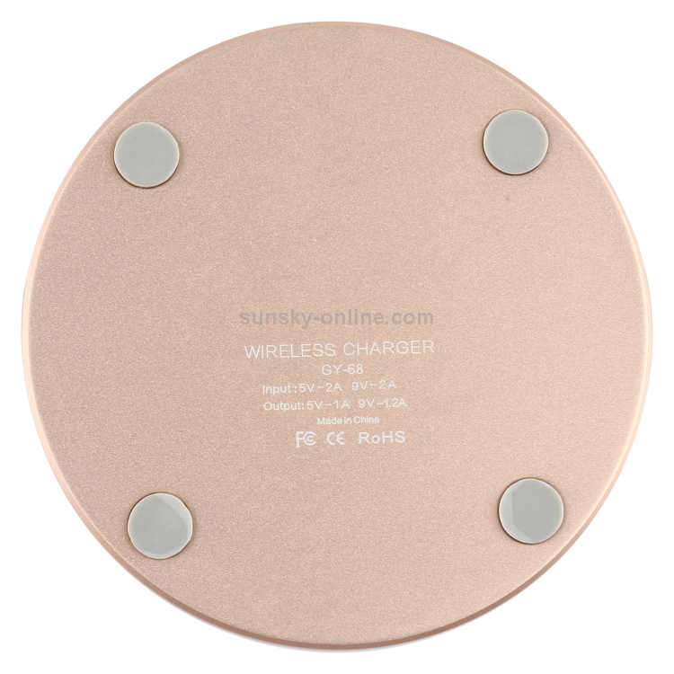 GY-68 QI Standard Wooden Round Wireless Charger (Gold) GY-68 QI Standard Wooden Round Wireless Charger (Gold)