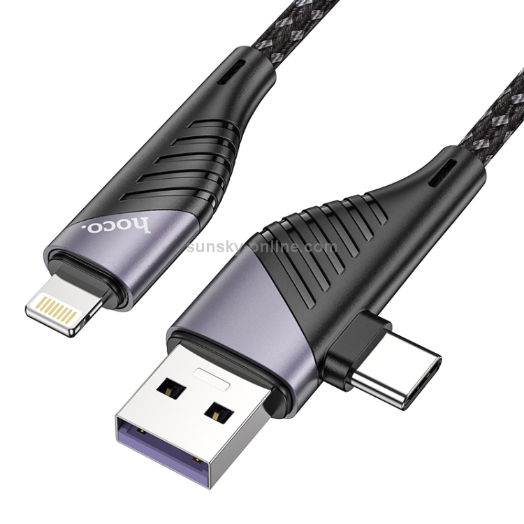 hoco U95 2 in 1 20W 2.4A PD USB-C / Type-C + USB to 8 Pin Freeway Charging Data Cable, Cable Length: 1.2m hoco U95 2 in 1 20W 2.4A PD USB-C / Type-C + USB to 8 Pin Freeway Charging Data Cable, Cable Length: 1.2m