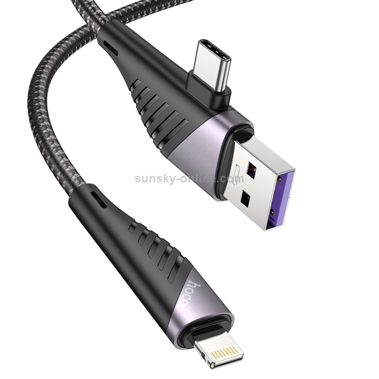 hoco U95 2 in 1 20W 2.4A PD USB-C / Type-C + USB to 8 Pin Freeway Charging Data Cable, Cable Length: 1.2m hoco U95 2 in 1 20W 2.4A PD USB-C / Type-C + USB to 8 Pin Freeway Charging Data Cable, Cable Length: 1.2m