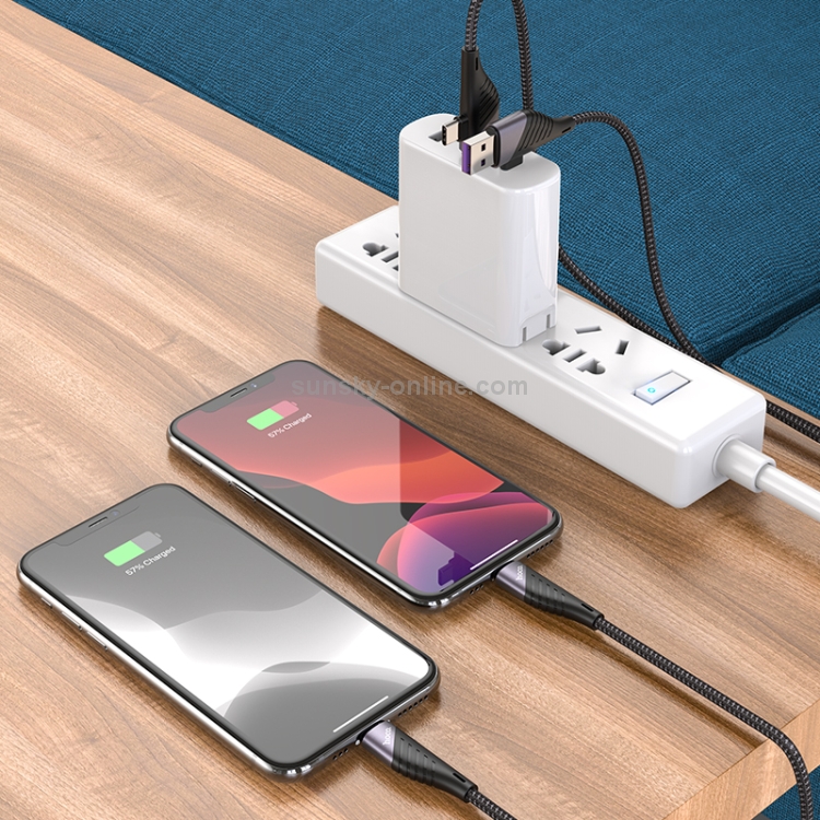 hoco U95 2 in 1 20W 2.4A PD USB-C / Type-C + USB to 8 Pin Freeway Charging Data Cable, Cable Length: 1.2m hoco U95 2 in 1 20W 2.4A PD USB-C / Type-C + USB to 8 Pin Freeway Charging Data Cable, Cable Length: 1.2m