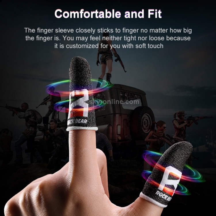 ROCK i27 Super Conductive Silver Fiber Anti-sweat Sensitive Touch Gaming Finger Cover for Thumb / Index Finger ROCK i27 Super Conductive Silver Fiber Anti-sweat Sensitive Touch Gaming Finger Cover for Thumb / Index Finger
