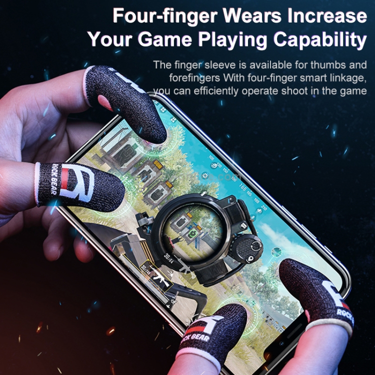 ROCK i27 Super Conductive Silver Fiber Anti-sweat Sensitive Touch Gaming Finger Cover for Thumb / Index Finger ROCK i27 Super Conductive Silver Fiber Anti-sweat Sensitive Touch Gaming Finger Cover for Thumb / Index Finger