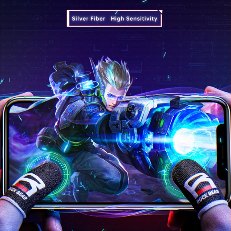 ROCK i27 Super Conductive Silver Fiber Anti-sweat Sensitive Touch Gaming Finger Cover for Thumb / Index Finger ROCK i27 Super Conductive Silver Fiber Anti-sweat Sensitive Touch Gaming Finger Cover for Thumb / Index Finger