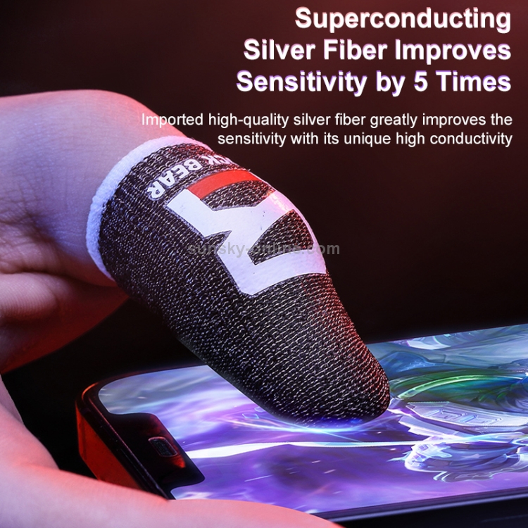 ROCK i27 Super Conductive Silver Fiber Anti-sweat Sensitive Touch Gaming Finger Cover for Thumb / Index Finger ROCK i27 Super Conductive Silver Fiber Anti-sweat Sensitive Touch Gaming Finger Cover for Thumb / Index Finger