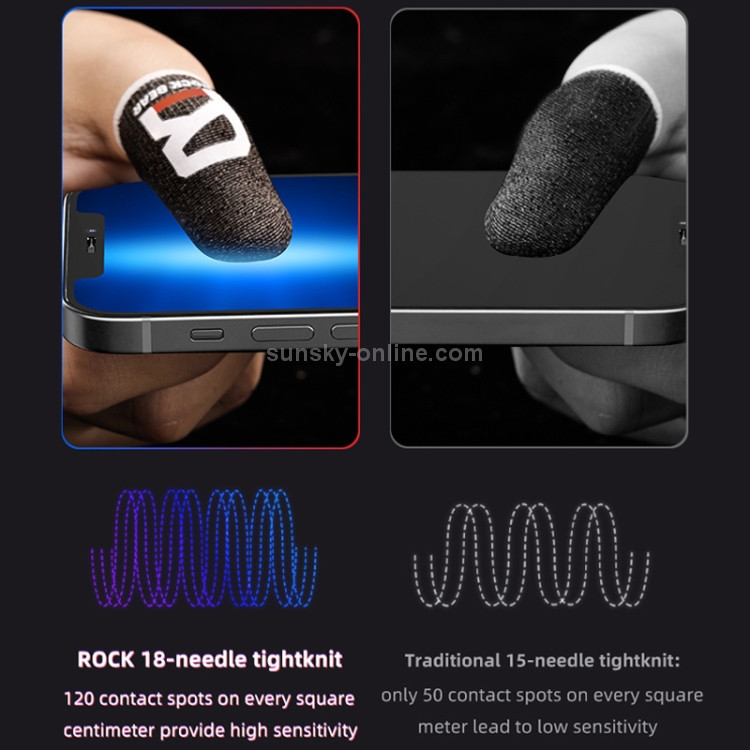 ROCK i27 Super Conductive Silver Fiber Anti-sweat Sensitive Touch Gaming Finger Cover for Thumb / Index Finger ROCK i27 Super Conductive Silver Fiber Anti-sweat Sensitive Touch Gaming Finger Cover for Thumb / Index Finger