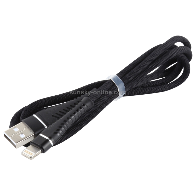 2A USB to 8 Pin Braided Data Cable, Cable Length: 1m(Black) 2A USB to 8 Pin Braided Data Cable, Cable Length: 1m(Black)