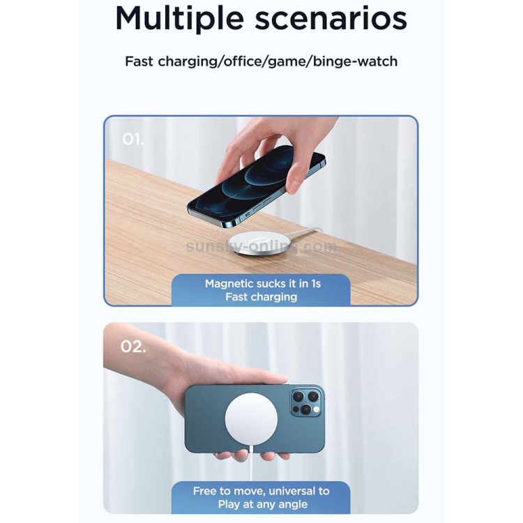 JOYROOM JR-A32 15W Ultra-thin Magsafe Magnetic Fast Charging Wireless Charger for iPhone 12 Series (Blue) JOYROOM JR-A32 15W Ultra-thin Magsafe Magnetic Fast Charging Wireless Charger for iPhone 12 Series (Blue)