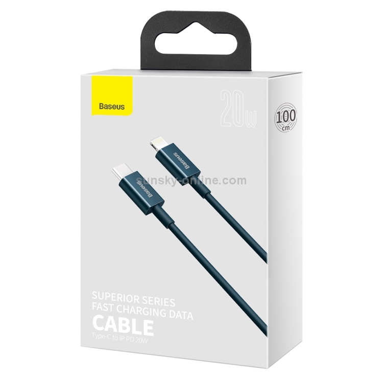 Baseus Superior Series CATLYS-A03 PD 20W USB-C / Type-C to 8 Pin Interface Fast Charging Data Cable, Cable Length: 1m(Blue) - 7