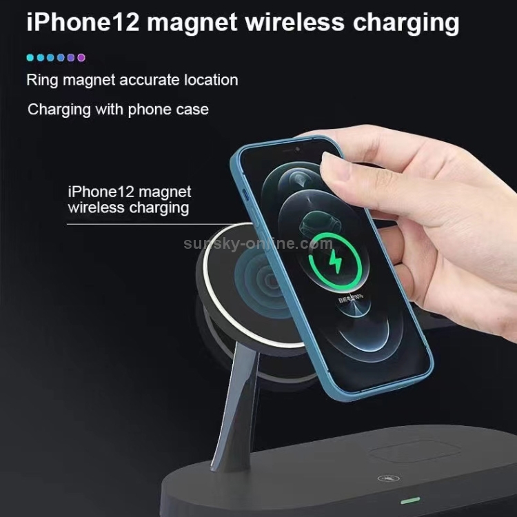 T268 5 in 1 15W Multi-function Magnetic Wireless Charger for iPhone 12 Series & Apple Watchs & AirPods 1 / 2 / Pro, with LED Light (Black) T268 5 in 1 15W Multi-function Magnetic Wireless Charger for iPhone 12 Series & Apple Watchs & AirPods 1 / 2 / Pro, with LED Light (Black)
