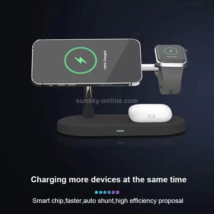 T268 5 in 1 15W Multi-function Magnetic Wireless Charger for iPhone 12 Series & Apple Watchs & AirPods 1 / 2 / Pro, with LED Light (Black) T268 5 in 1 15W Multi-function Magnetic Wireless Charger for iPhone 12 Series & Apple Watchs & AirPods 1 / 2 / Pro, with LED Light (Black)