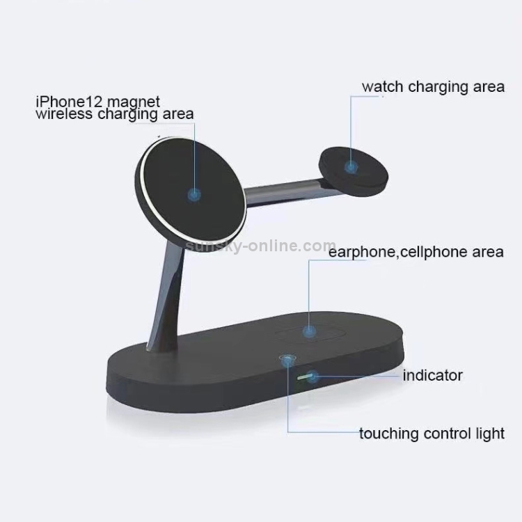 T268 5 in 1 15W Multi-function Magnetic Wireless Charger for iPhone 12 Series & Apple Watchs & AirPods 1 / 2 / Pro, with LED Light (Black) T268 5 in 1 15W Multi-function Magnetic Wireless Charger for iPhone 12 Series & Apple Watchs & AirPods 1 / 2 / Pro, with LED Light (Black)