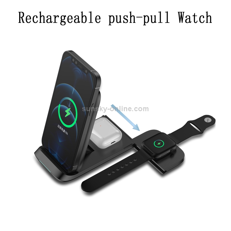 V8 3 in 1 Folding Portable Mobile Phone Watch Multi-Function Charging Stand Wireless Charger for iPhones & Apple Watch & Airpods (Black) V8 3 in 1 Folding Portable Mobile Phone Watch Multi-Function Charging Stand Wireless Charger for iPhones & Apple Watch & Airpods (Black)