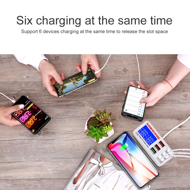 WLX-896+ 6 In 1 Multi-function Smart Digital Display USB Charger(US Plug) WLX-896+ 6 In 1 Multi-function Smart Digital Display USB Charger(US Plug)
