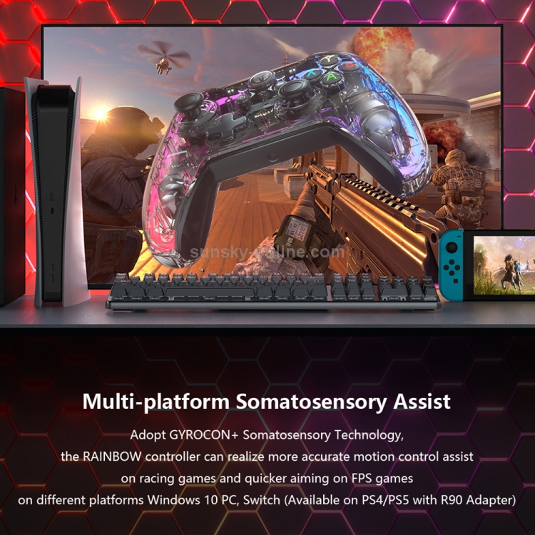 BIGBIG WON C1 Colorful RGB Light Wired Somatosensory Gamepad, Support Switch & PC BIGBIG WON C1 Colorful RGB Light Wired Somatosensory Gamepad, Support Switch & PC