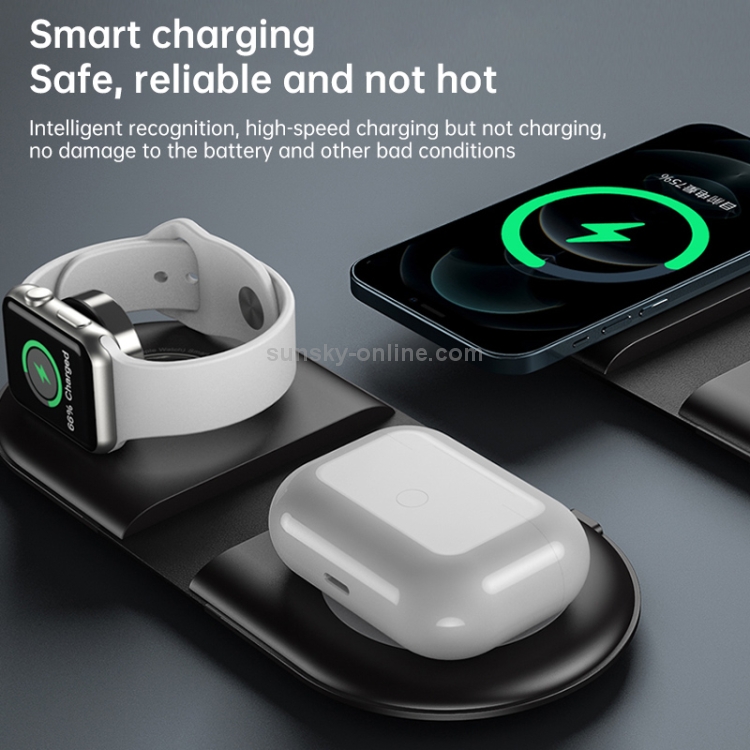 WS39 15W MagSafe Magnetic Foldable Dual Wireless Charger Base for Mobile Phones & Apple Watches & AirPods (White) WS39 15W MagSafe Magnetic Foldable Dual Wireless Charger Base for Mobile Phones & Apple Watches & AirPods (White)