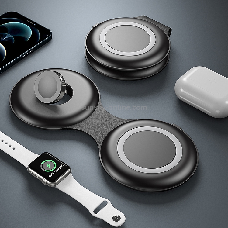 WS40 15W 3 in 1 Multifunctional Folding Wireless Fast Charger with Magsafe Function (Black) WS40 15W 3 in 1 Multifunctional Folding Wireless Fast Charger with Magsafe Function (Black)