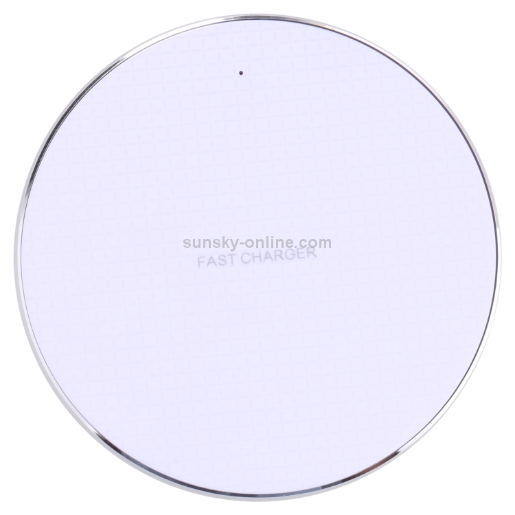 10W QI Plaid Pattern Round Metal Wireless Charger (White) 10W QI Plaid Pattern Round Metal Wireless Charger (White)