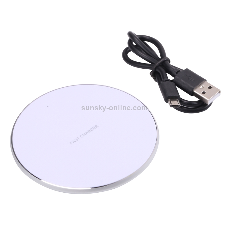 10W QI Plaid Pattern Round Metal Wireless Charger (White) 10W QI Plaid Pattern Round Metal Wireless Charger (White)