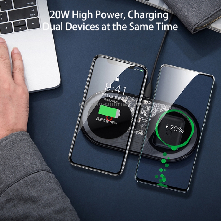 Baseus TZWXJK-B01 Simple 2 in 1 24W Turbo Edition Qi Standard Wireless Charger with 12V Charger, EU Plug Baseus TZWXJK-B01 Simple 2 in 1 24W Turbo Edition Qi Standard Wireless Charger with 12V Charger, EU Plug